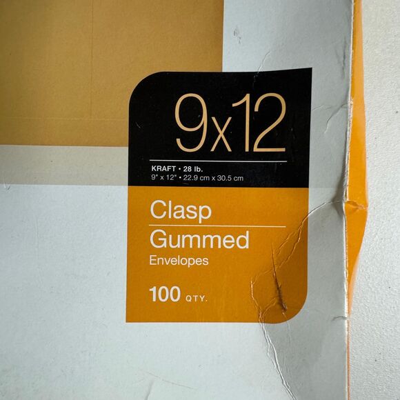 Clasp Envelopes 9" x 12" 92 Gummed Closure Yellow Manilla Kraft Mailing Filing - Picture 4 of 7
